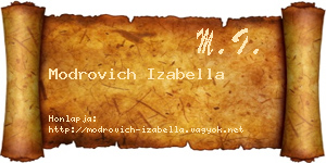 Modrovich Izabella névjegykártya
